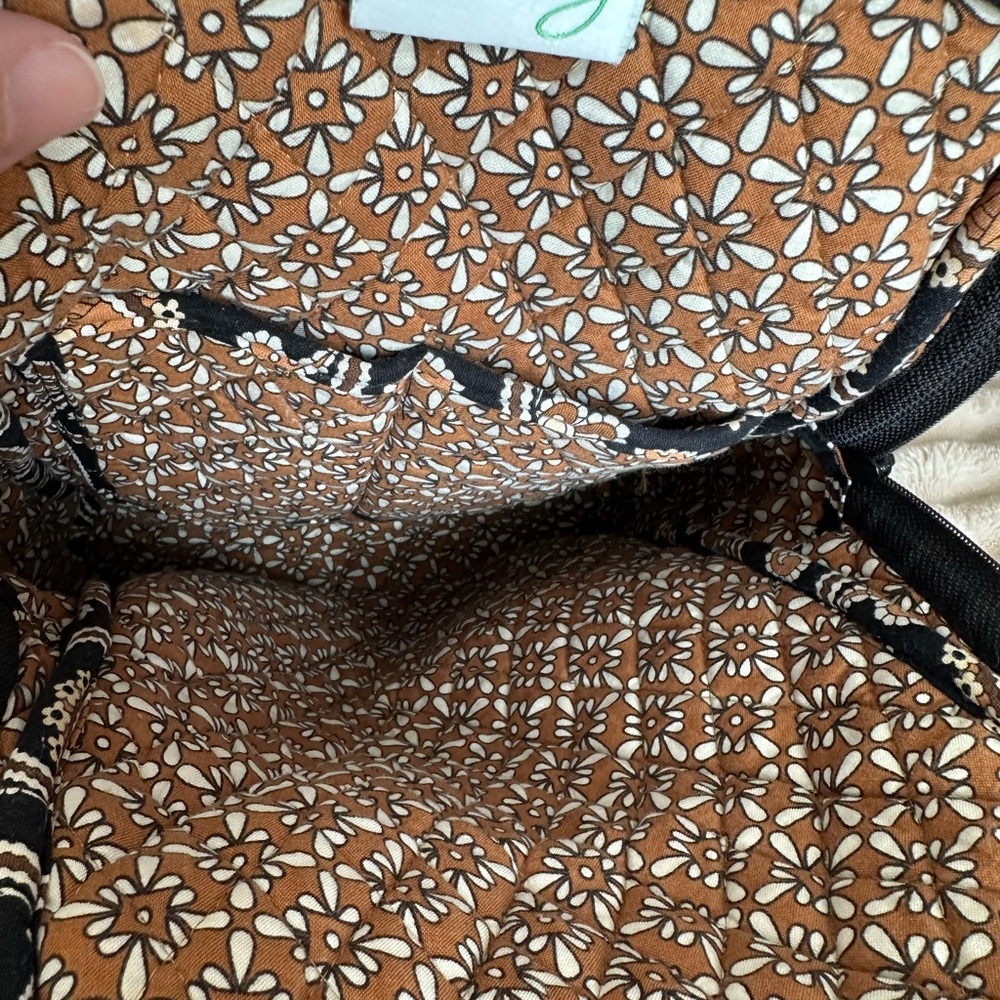 Vera Bradley cafe Latte Black and Gold Paisley Backpack - Picture 3 of 7